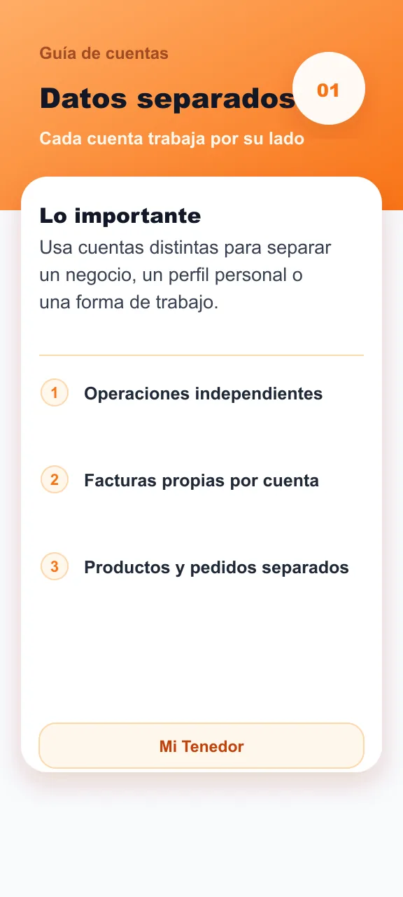 Cada cuenta separa sus propios datos