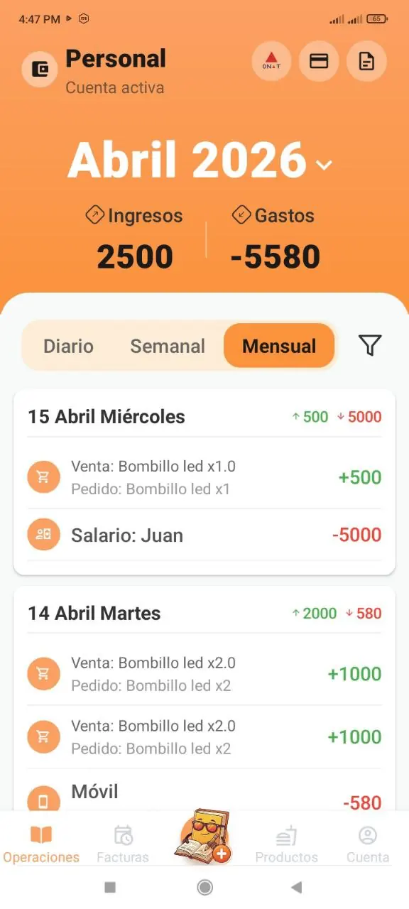 Boton de Impuestos en Operaciones