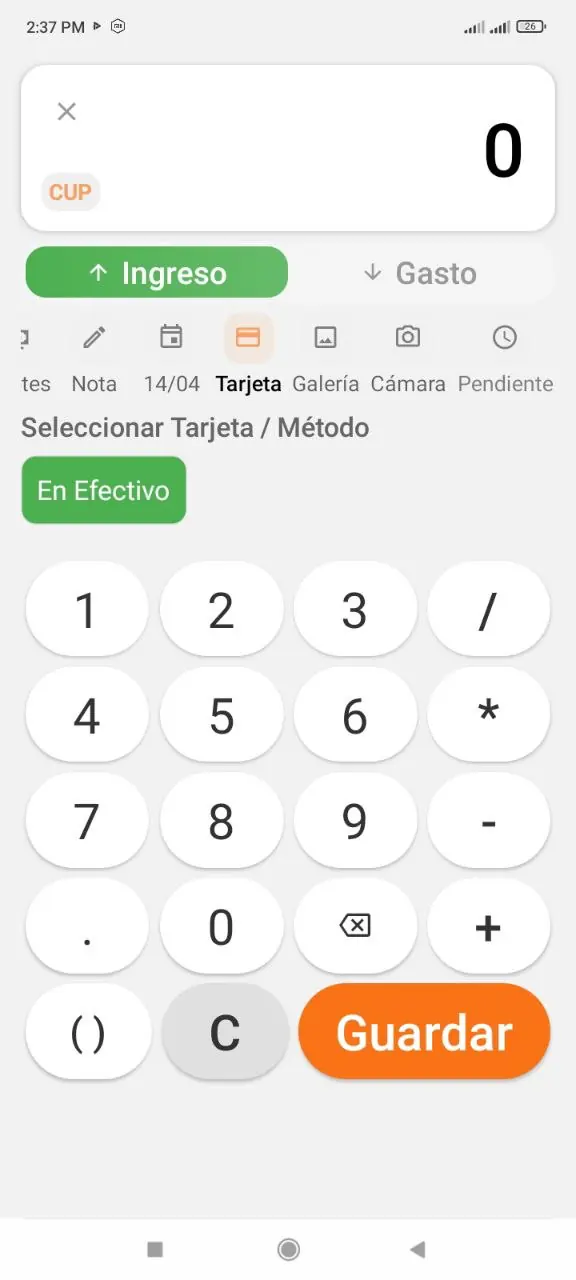 Marcar como pendiente y adjuntar imágenes