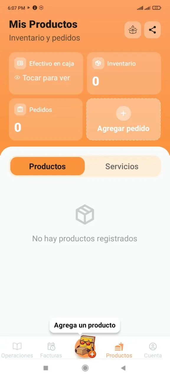 Botón principal para agregar producto
