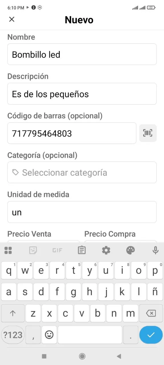 Formulario de nombre y campos opcionales