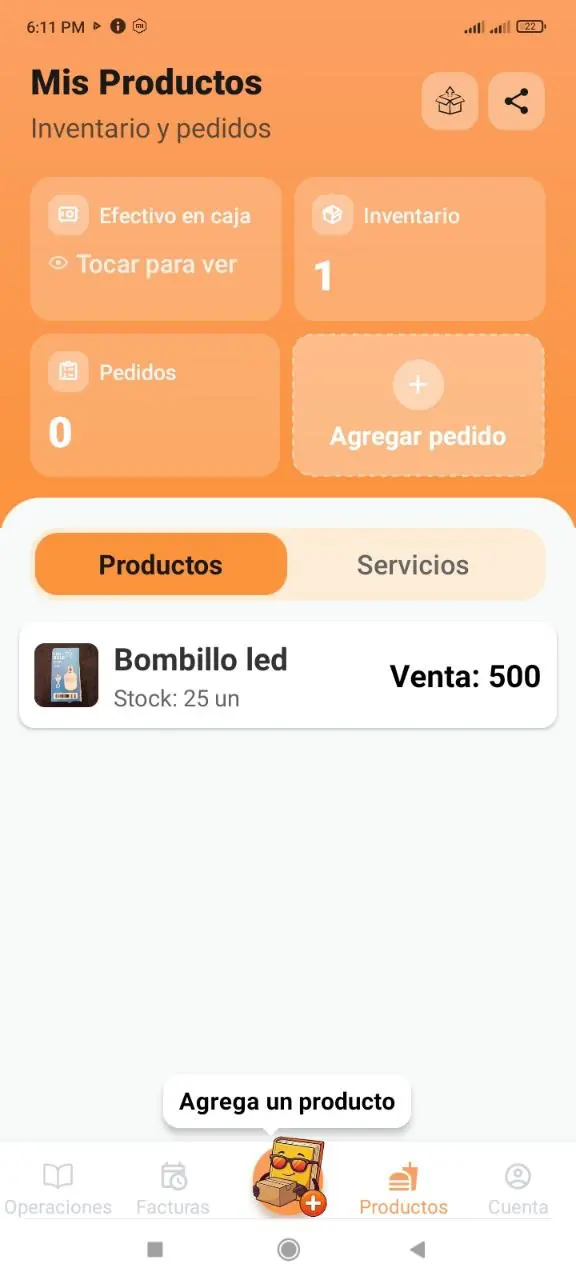 Lista principal de productos
